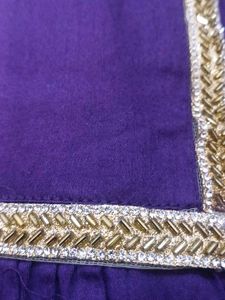 Purple Kurta with Floral Dupatta