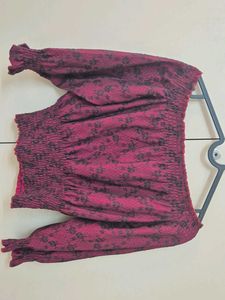 Off-Shoulder Smocked Blouse