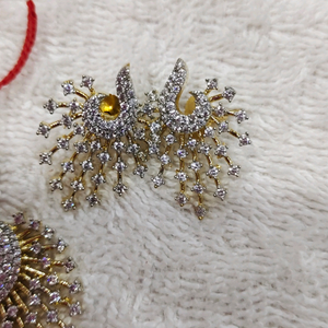 peacock feather pendant set
