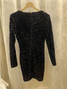 Sparkling Black Sequin Mini Dress