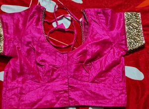 Pink &amp; Gold Embellished Blouse