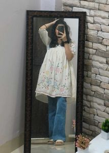 🤍Embroidered Cotton Kurta🤍