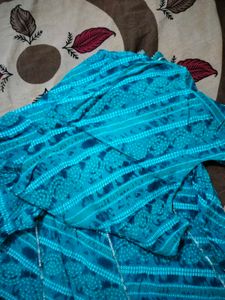 Beautiful Teal Bandhani Kurta Set