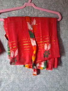 Hot pink Saree