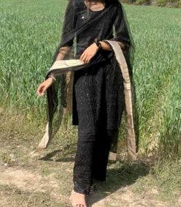 Elegant Black Chikankari Kurta Set