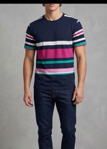 Men's Striped Navy Blue T-Shirt