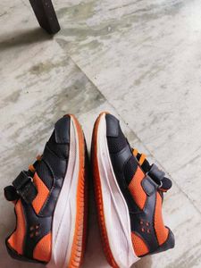 Kids' Grey &amp; Orange Sneakers