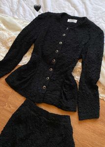 Chic Black Textured Co-ord Set
