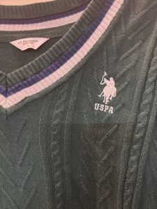 US Polo Assn V-neck Cable Knit Sweater