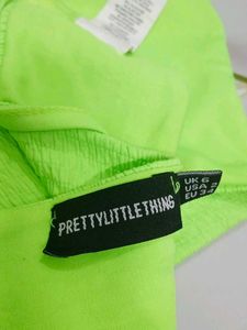 (800)Neon Green Halter Bikini Top