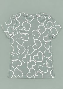 Cute Heart Print T-Shirt