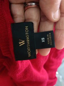 Worthington Red Knit Top