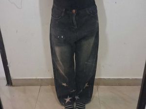 charcoal wash star jeans
