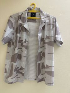 Retro Abstract Print Short Sleeve Shirt