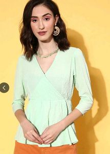 Mint Green Peplum Top