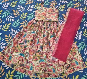 Vibrant Paisley Print Lehenga Choli with Dupatta