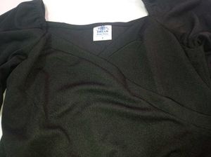 Black Puff Sleeve Square Neck Top