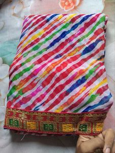 Vibrant Striped Saree