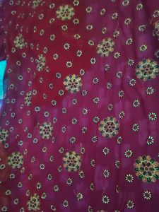 Embroidered Red Saree