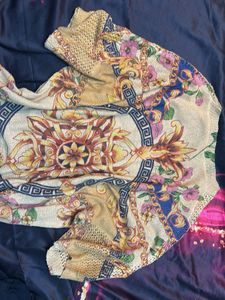 Floral Print Knit Sweater