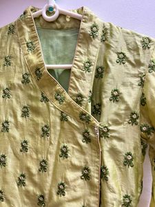 Green Printed Kurta with Palazzo Set