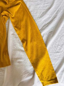 Mustard Cutout Long Sleeve Top