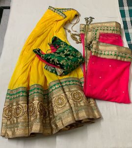 Handwork Lehenga Choli Dupatta Set