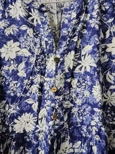 128.Blue Floral Print Kurta