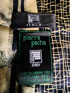 Italian abstract design branded silk tie