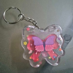 Cute Butterfly lipgloss and blush in one Keychain