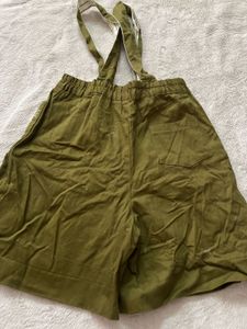 Olive Green Pinafore Shorts