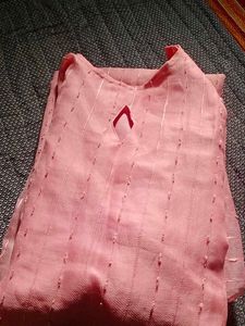 Elegant Pink Organza Kurti Top