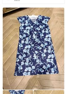 Navy Blue Floral Print Dress
