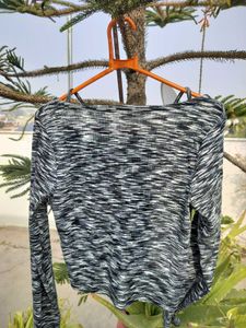 Stylish Black &amp; White Long Sleeve Top