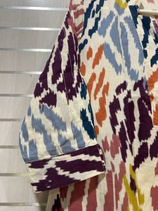 Cream N Brown Abstract Print Kurta