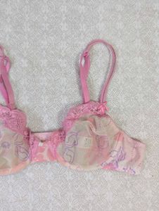 Pretty Pink lace Floral Print Bra