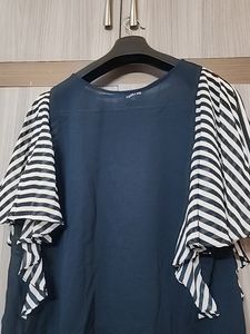 Navy Blue Western  SeeThrough Top