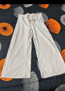 Wide Leg Cream Jeans