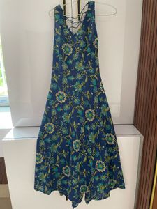 Blue Floral Print Kurta Set