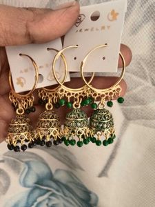 Hoop Jhumka Earrings combo set