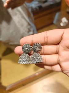 Oxidised Jhumka Earrings