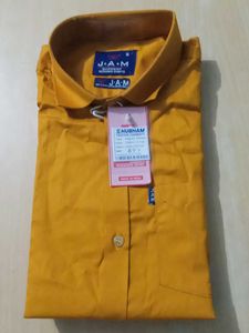 Men's Yellow Full Sleeve Shirt