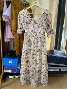 Floral Midi Dress with Vest