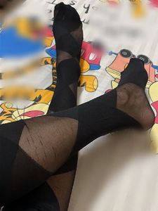 Sheer Black Cross pattern Stalkings