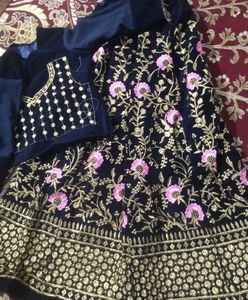 Velvet Embroidery Lehenga Choli With Dupatta