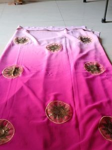 Beautiful Pink Saree with Embellishments