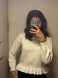 Cute Ruffled Knit Sweater