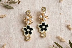 Flower Hair Clip with Rhinestones