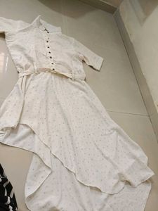 White Polka Dot Midi Dress