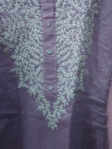 Embroidered Cotton Kurta